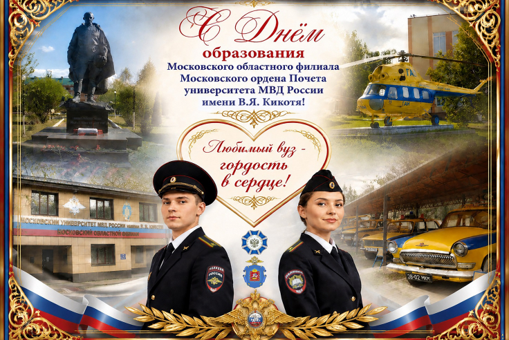 С Днем образования Московского областного филиала Московского ордена Почета университета МВД России имени В.Я. Кикотя!
